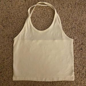 American Eagle White Cropped Tank Top